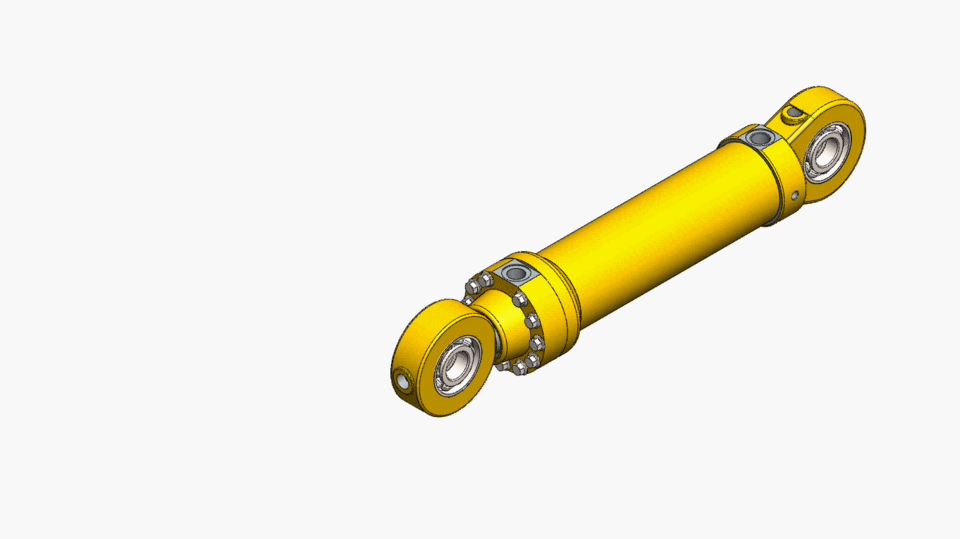 Hydraulic Cylinder | 3D CAD Model Library | GrabCAD
